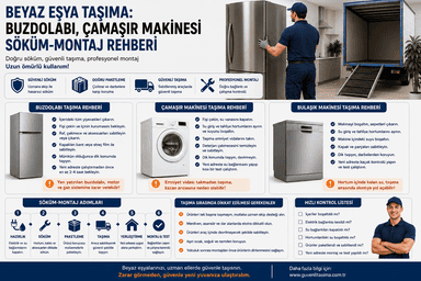 Beyaz Eşya Taşıma: Buzdolabı, Çamaşır Makinesi Söküm-Montaj Rehberi
